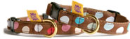 Brown Pastel Dot　犬用首輪